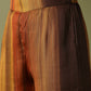 Kurta Pants Set - Brown & Golden