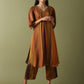 Kurta Pants Set - Brown & Golden
