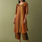 Kurta Pants Set - Brown & Golden