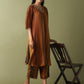 Kurta Pants Set - Brown & Golden