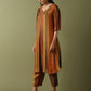 Kurta Pants Set - Brown & Golden