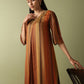 Kurta Pants Set - Brown & Golden