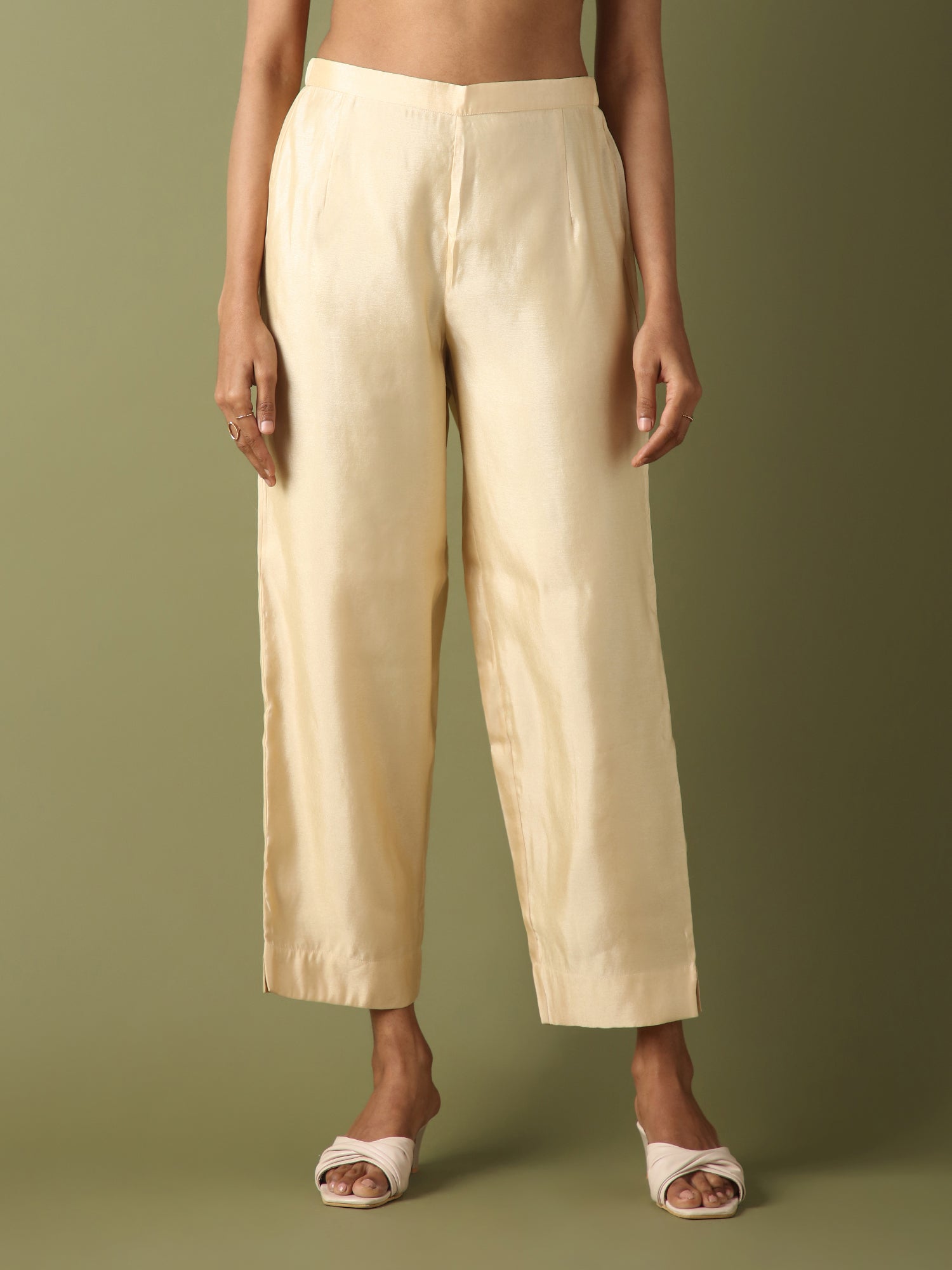 Kakinoha 柿乃葉 Dress Trousers Sand Beige Kakinoha 柿乃葉 Dress Trousers Sand Beige