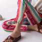 Scalloped Straight Pants - Multicolored