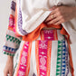Scalloped Straight Pants - Multicolored