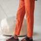 Scalloped Straight Pants - Orange