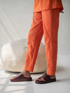 Scalloped Straight Pants - Orange