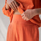 Scalloped Straight Pants - Orange