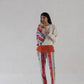 Scalloped Straight Pants - Multicolored