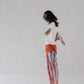 Scalloped Straight Pants - Multicolored