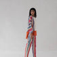 Scalloped Straight Pants - Multicolored