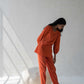 Scalloped Straight Pants - Orange