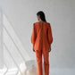 Scalloped Straight Pants - Orange