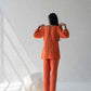 Scalloped Straight Pants - Orange